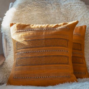 Handwoven Cushion – Yellow Diamond Motif
