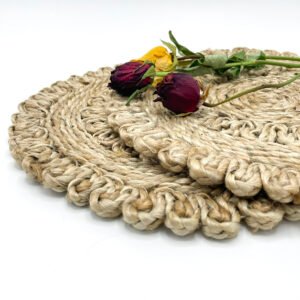 Handwoven Jute Placemat in Natural Beige