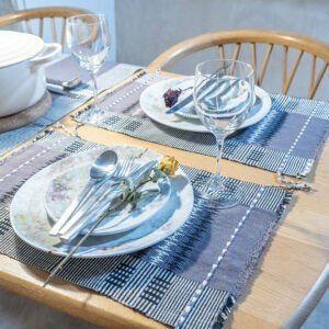 Placemat in Slate Grey with Abstract Motif