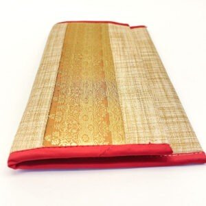 Handwoven Raw Silk Purse with Floral Border