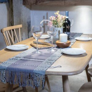 Table Runner in Slate Grey with Abstract Motif