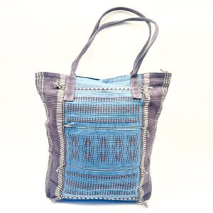 Tote Bag – Pale Blue Naga Diamond Motif