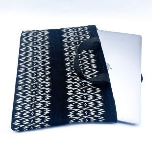 Laptop Bag – Handwoven Black & White Naga Weave