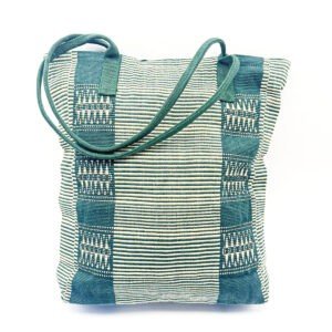 Tote Bag – Deep Green Naga Diamond Motif