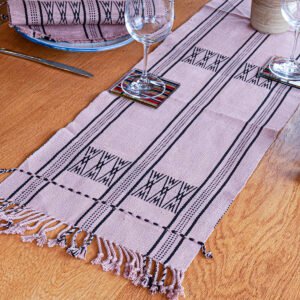 Handwoven Naga Tribal Table Runner in Dusty Rose
