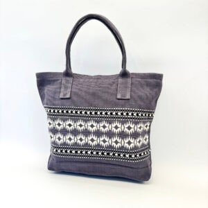 Vila Tote Bag in Slate Ash with Floral Motif