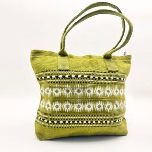 Vila Chartreuse Tote Bag with Geometric Motif