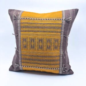 Cushion Cover in Golden Ochre & Chestnut Brown