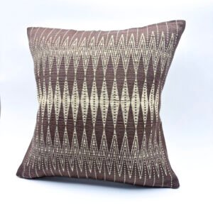 Handwoven Cushion Cover in Walnut & Beige