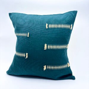 Handwoven Cushion Cover in Emerald Green