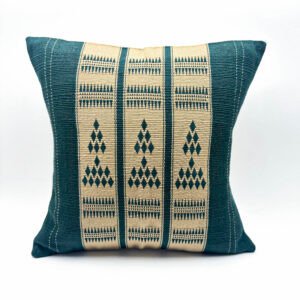 Cushion Cover in Woodland Green with Diamond Motif