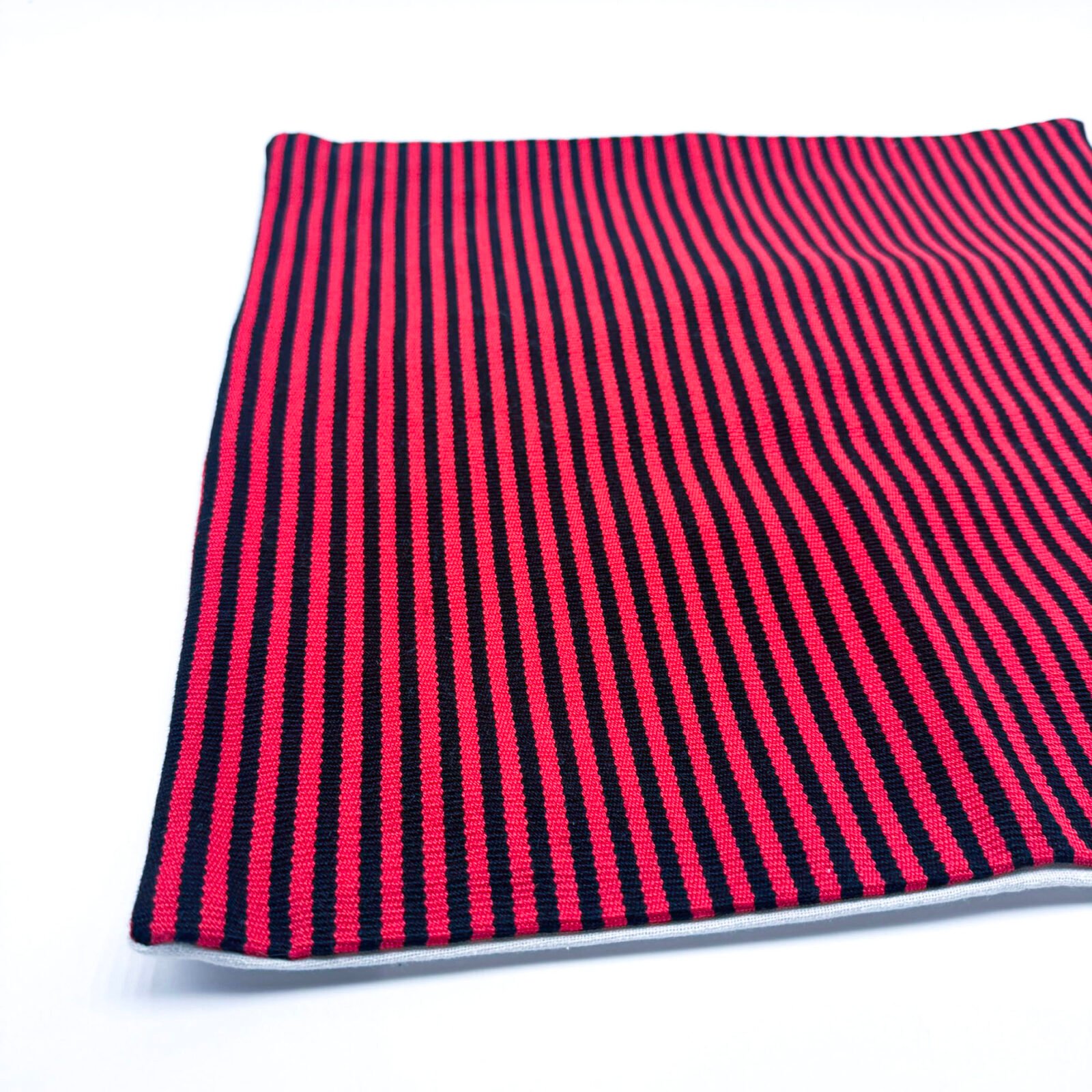 Handwoven Cushion Cover in Poppy Red Stripe - Image 3