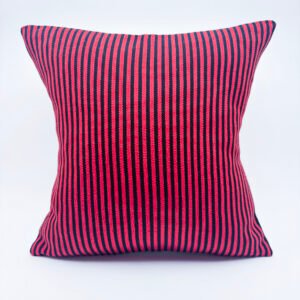 Handwoven Cushion Cover in Poppy Red Stripe