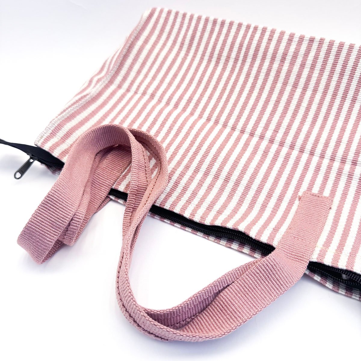Tote Bag in Pastel Rose & White Stripes - Image 3