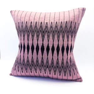 Cushion Cover in Pastel Rose with Diamond Motif