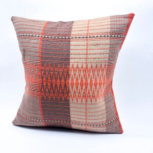 Handwoven Cushion Cover in Terracotta & Chestnut