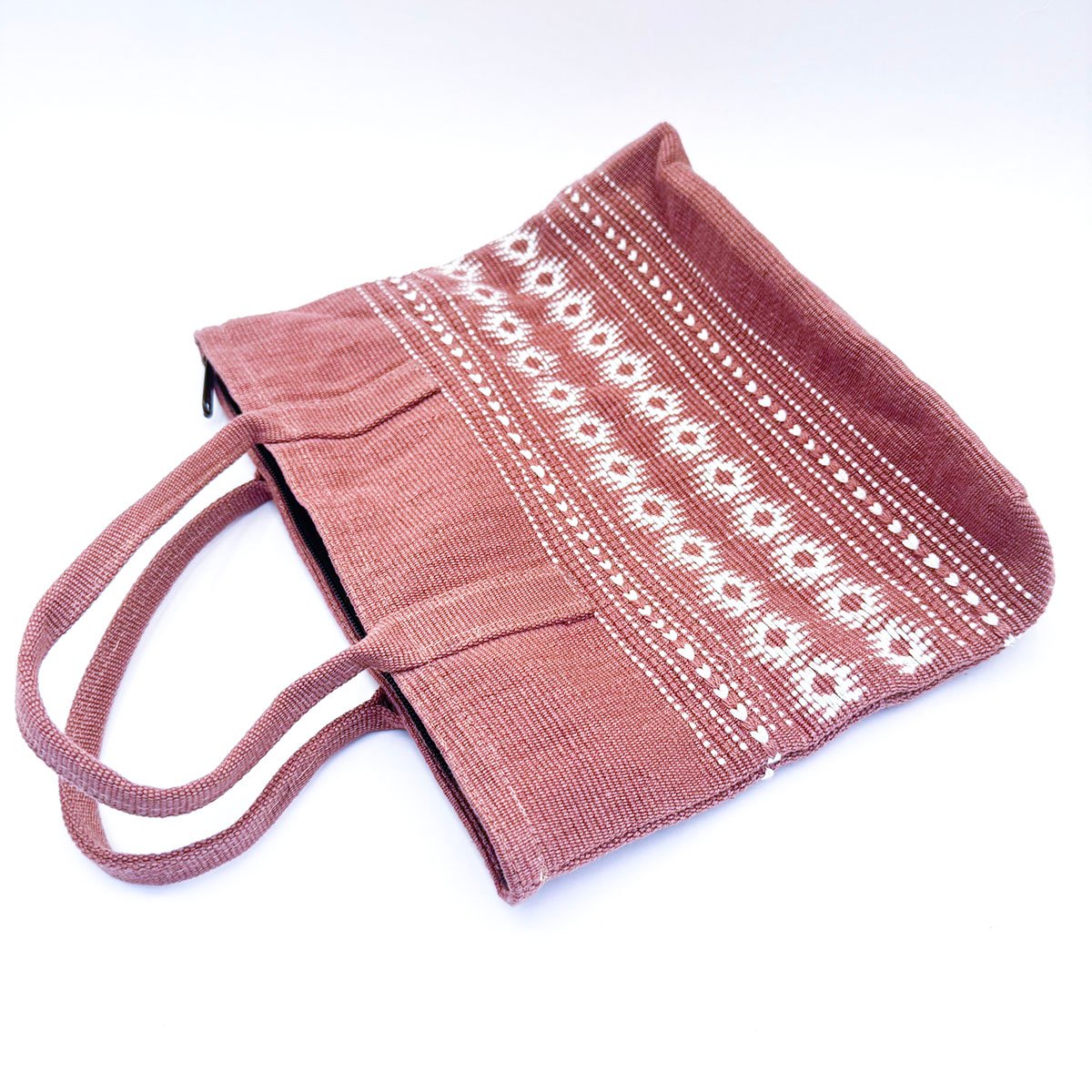 Vila Tote Bag in Dusty Rose with Floral Motifs - Image 3